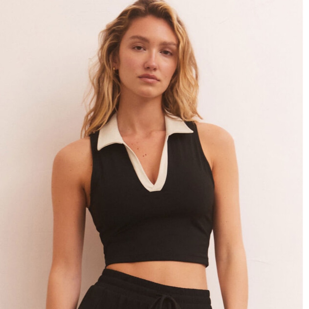 Z Supply Women's Team Player Collar Cropped Tank